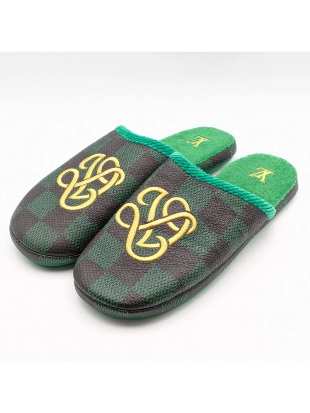 Louis Vuitton Palace Line Damier Green Brown Sandals Slippers